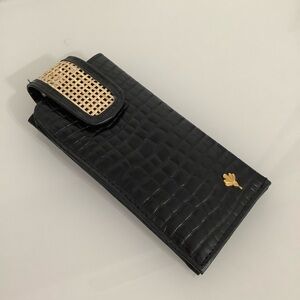 TAI DAÍ Double Glasses Black Leather Case NWOT (677)